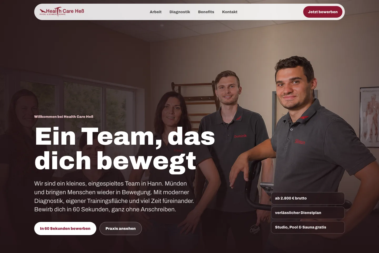 Recruiting-Fotoshooting für Health Care Hess